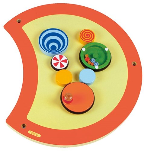 Beleduc wandspel rups houten draaibord educatief speelgoed