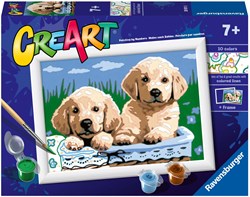 Ravensburger schilderen op nummer - CreArt schattige puppies schilderpakket