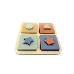 Atan houten vormenpuzzel educatief speelgoed kleurrijk