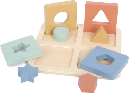 Atan puzzle en bois formes jouet éducatif coloré-3