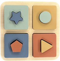 Atan puzzle en bois formes jouet éducatif coloré-2