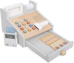 Atan houten kassa speelgoed met scanner en pinapparaat - educatief rollenspel
