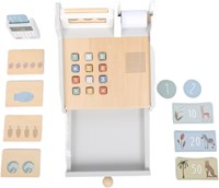 Atan caisse enregistreuse jouet en bois avec scanner et terminal de paiement - jeu éducatif-3