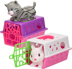 Toi-Toys dierenspeelgoed in reiskoffer - huisdier speelfiguur multicolor