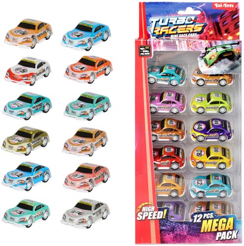 Turbo Racers set de voitures de course jouet pull back 12 pièces multicolore-2