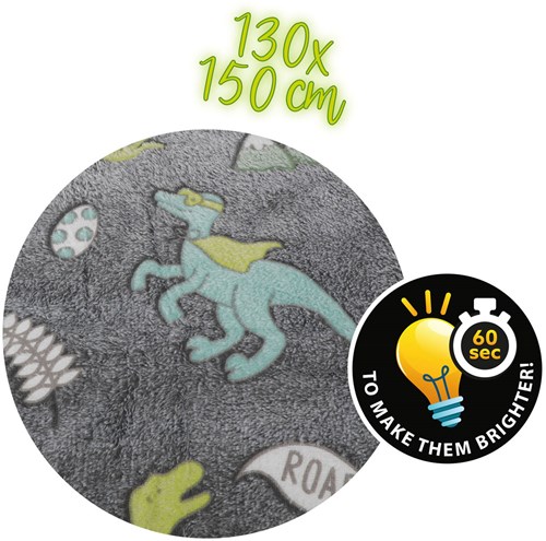 Couverture phosphorescente dinosaure 35562A-3