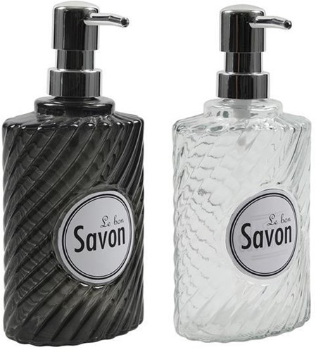 Svenska Living distributeur de savon verre transparent multicolore 9x6,5x20cm