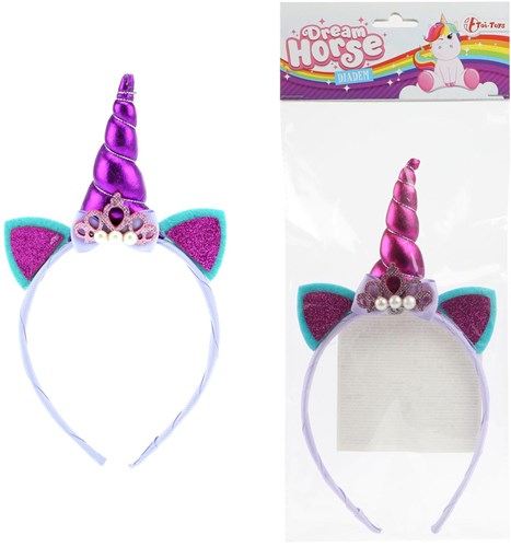 Diadème licorne violet accessoire cheveux enfants fantaisie-3