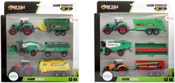 Toi-Toys coffret ferme en métal tracteurs avec remorques 6 pièces