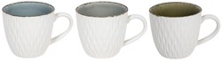 Svenska Living koffiemok wit crackle 350ml aardewerk set van 6 mokken