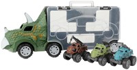 Coffret dinotruck avec 3 voitures à rétrofriction et boîte de rangement-2