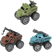 Dinotruck speelgoedset met 3 pull-back auto's en opbergfunctie-3