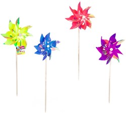 Toi-Toys moulin à vent jouet pastel bâton en bois 54cm