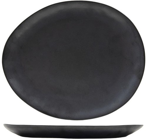 Svenska Living assiette à dîner ovale Manhattan noire 28,2x24cm 6 pièces
