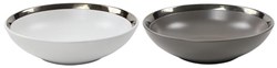 Svenska Living assiette creuse Venice 20cm lot de 6 gris-blanc céramique