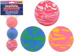 3 marmer stuiterballen hol in net 24484