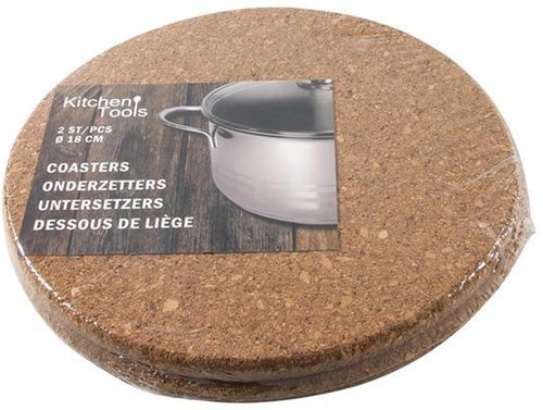 Kitchen Tools dessous de plat liège set - dessous de plat ronds 18cm