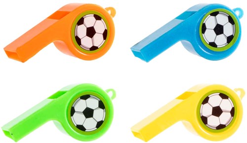 Jonotoys sifflets de football jouet - set de 12 pièces avec cordons-2
