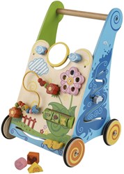 Johntoy houten loopwagen met activiteiten voor peuters en baby’s