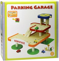 Johntoy garage en bois pour voitures avec ascenseur et jouets inclus-2
