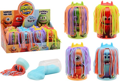 Johntoy monster putty speelgoed - Crazy hair in display, 4 assorti