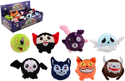 Johntoy stuiterballen speelgoed - Monster bouncy balls in display, 8 stuks