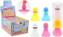 Johntoy set de ploppers badminton en tube, 3 couleurs, jouet