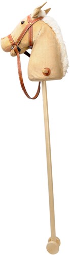 Planet Happy cheval bâton en velours côtelé avec son - jouet en bois-2