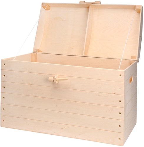 Playwood coffre de rangement jouets en bois XL blanc - grande boîte à jouets-2