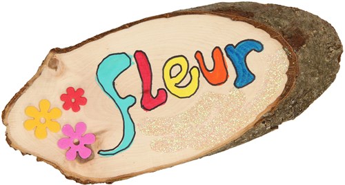 Playwood plaque nominative bois écorce - jouet créatif décoration-2