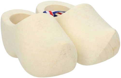 Playwood sabots en bois jouet blanc 10 cm lot de 2 décoratif-3