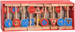 Playwood houten verkeersbordenset speelgoed - 18-delig - educatief