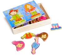 Playwood puzzle habillage en bois garçon et fille - jouet éducatif