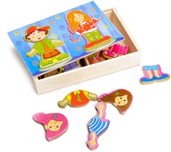 Playwood puzzle habillage en bois garçon et fille - jouet éducatif