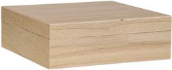 Playwood Boîte de Rangement Carrée en Bois avec Couvercle Amovible - Marron 20x20x5,7 cm