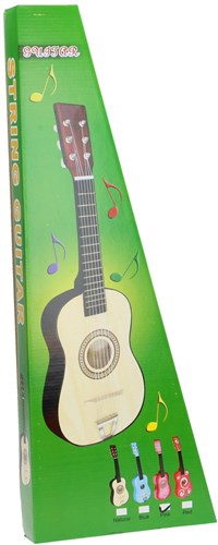 Playwood guitare rose - guitare enfant en bois instrument musical jouet