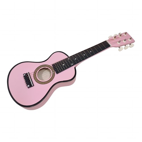 Playwood guitare rose - guitare enfant en bois instrument musical jouet-2