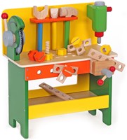 Mentari établi en bois jouet avec scie et outils - établi pour enfants
