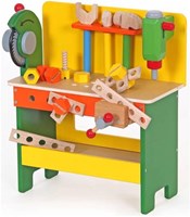 Mentari établi en bois jouet avec scie et outils - établi pour enfants-2