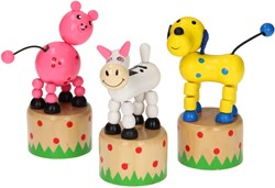 Playwood figurine à pousser en bois animal de ferme - amusant et éducatif