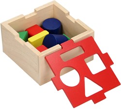 Playwood jouet boîte à formes en bois avec couvercle et blocs