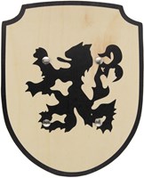 Playwood bouclier en bois chevalier lion avec poignée en tissu jouet-2