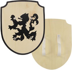 Playwood bouclier en bois chevalier lion avec poignée en tissu jouet