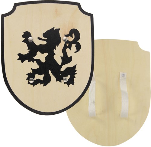 Playwood bouclier en bois chevalier lion avec poignée en tissu jouet