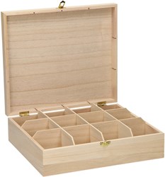 Playwood boîte à thé coffret en bois 12 compartiments décoration