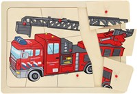 Playwood Houten Brandweer Noppenpuzzel - Educatief Speelgoed Motoriek-2