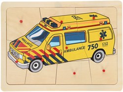 Playwood puzzle en bois ambulance - jouet éducatif puzzle à boutons