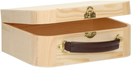 Playwood valise en bois avec poignée en cuir et fermeture dorée boîte de rangement-2