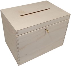 Playwood boîte à enveloppes en bois rangement pin avec fente 29x22x20 cm