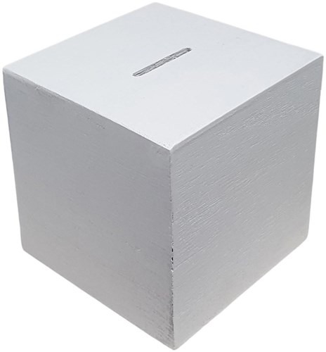 Playwood tirelire en bois - carrée blanche - cadeau personnalisable